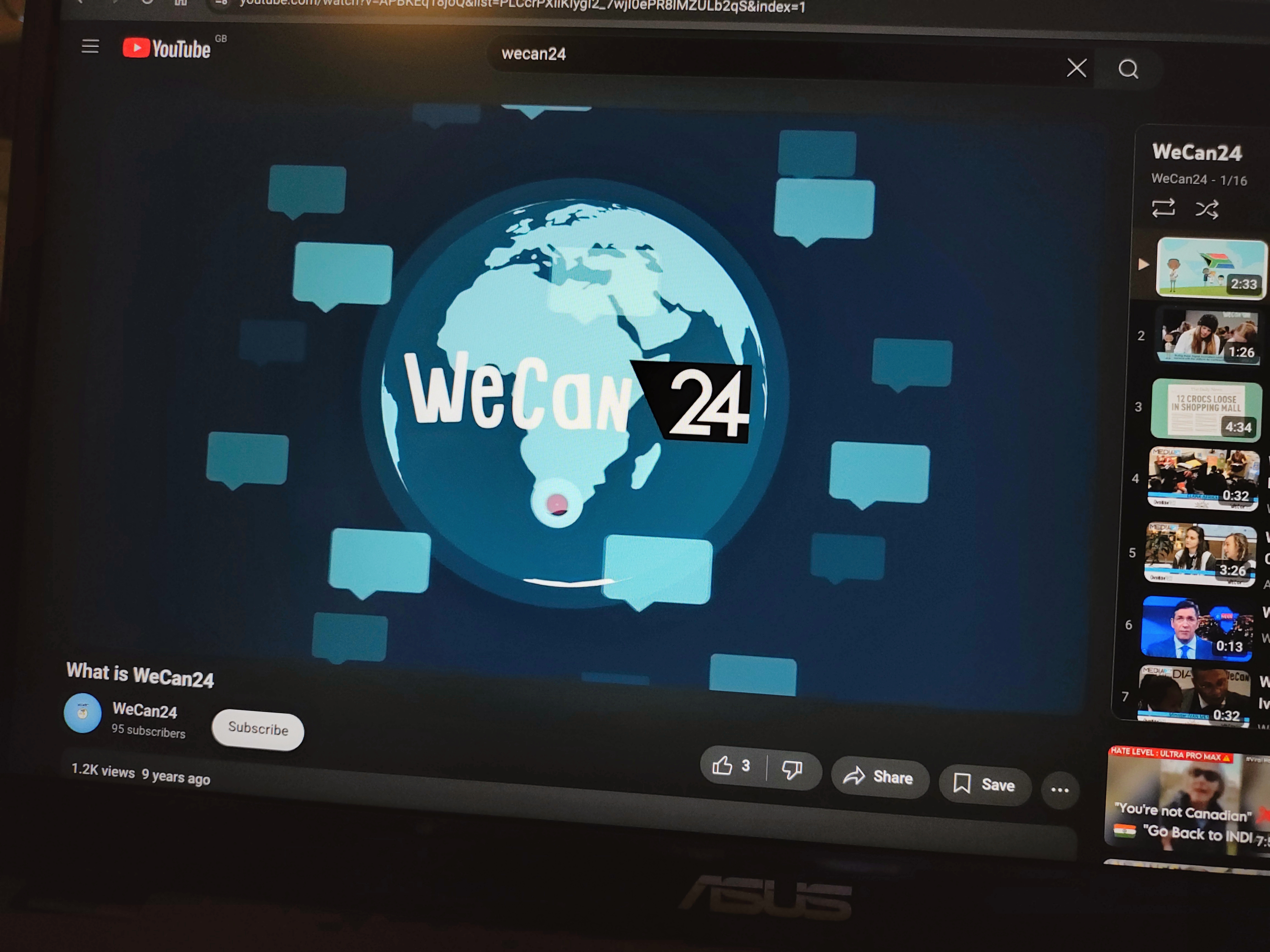 Photo of the WeCan24 launch video on YouTube.